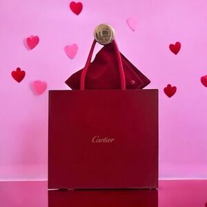 🆕💕CARTIER Signature Red Travel Watch/Jewelry Pouch+Gift Bag *Watch Not Included
